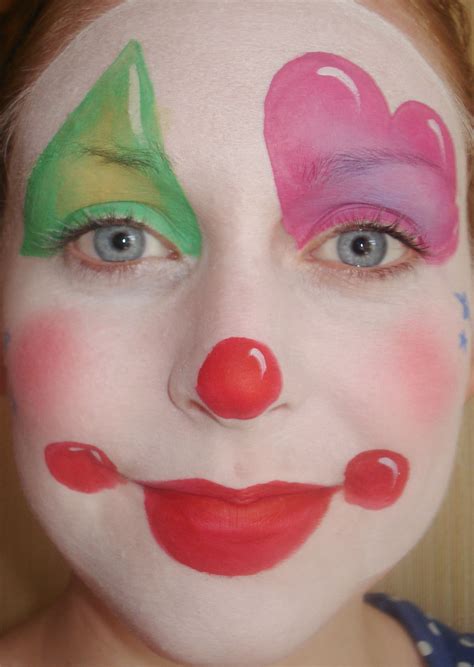 crazy clown face paint|simple clown face paint.